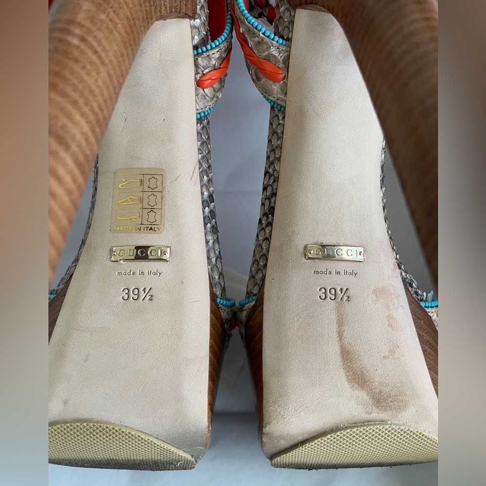 Gucci Python Bicolor Platform Stiletto Heels - image 3